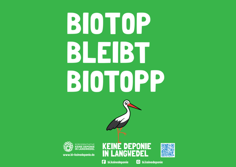 Plakat Biotop bleibt Biotopp keine Deponie in Langwedel